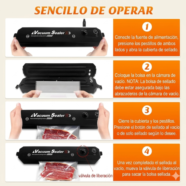 SelloMax: Selladora al Vacío Eléctrica (¡Incluye pack bolsas!)