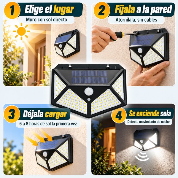Luz Muro - sin cables ni enchufes (Pack 5x)