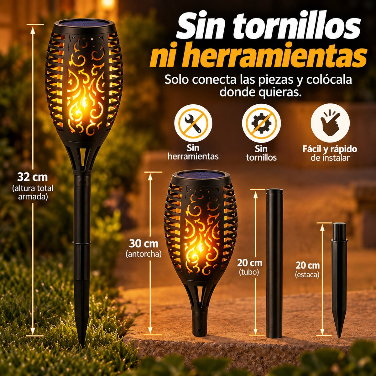 AntorchaSolar- Ilumina tu jardín sin gastar luz