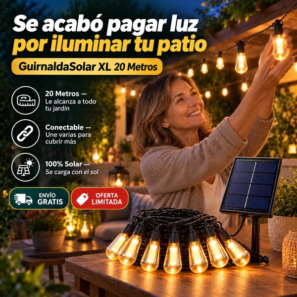 GuirnaldaSolar XL - Ilumina el patio sin gastar (incluye 20 ampolletas)