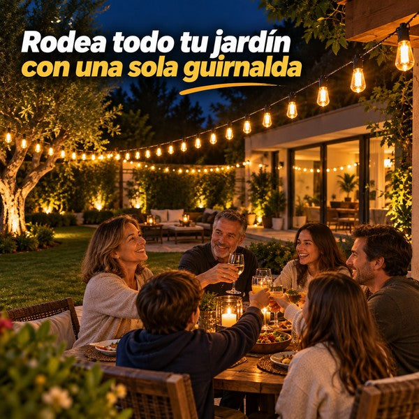 GuirnaldaSolar XL - Ilumina el patio sin gastar (incluye 20 ampolletas)