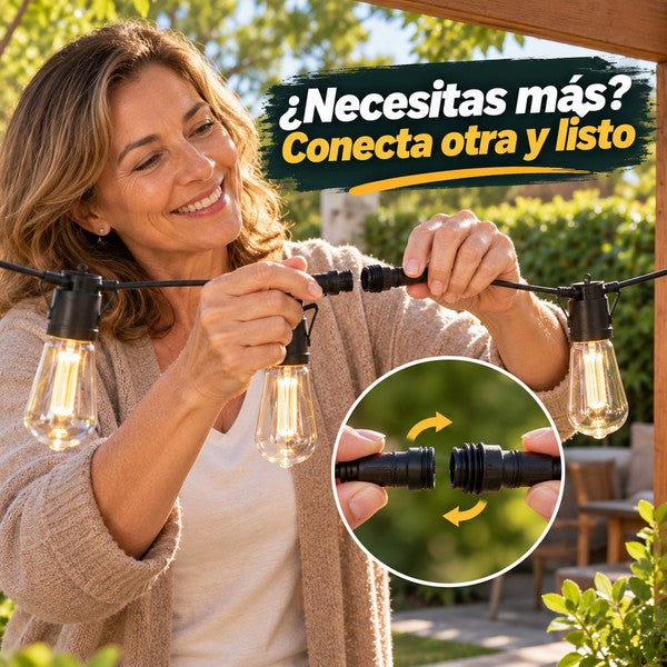 GuirnaldaSolar XL - Ilumina el patio sin gastar (incluye 20 ampolletas)