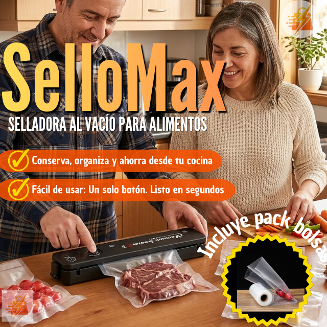 SelloMax: Selladora al Vacío Eléctrica (¡Incluye pack bolsas!)