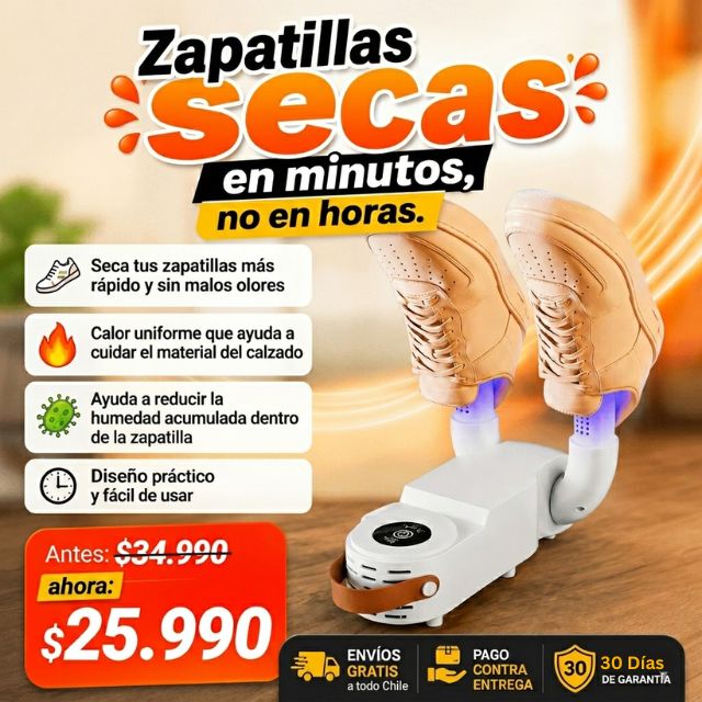 Secador de Zapatillas Inteligente - Elimina el olor a humedad en minutos