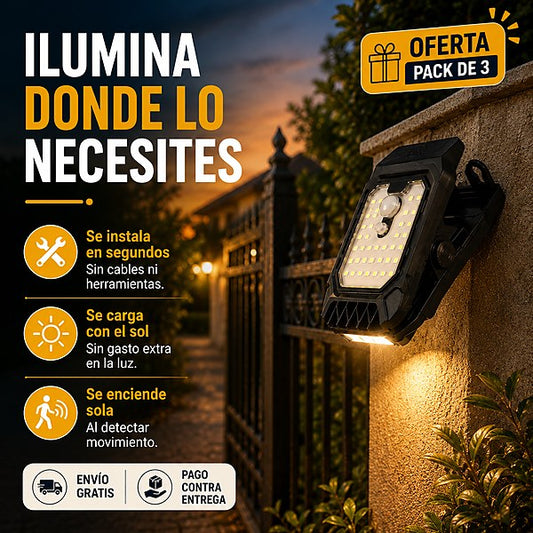 Pack x3 Lampara Clip Solar
