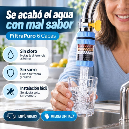 FiltraPuro 6 Capas - Adiós al mal sabor del agua