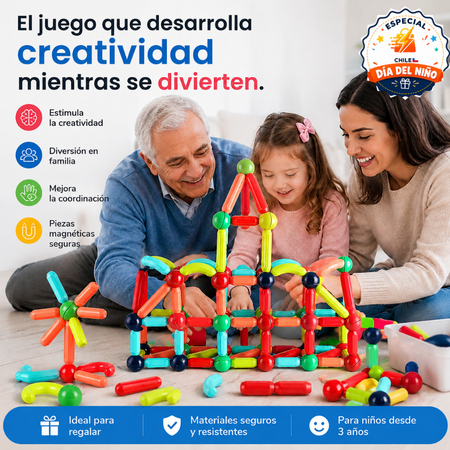 CreatiBlocks: Bloques Magnéticos de construcción (64 piezas)