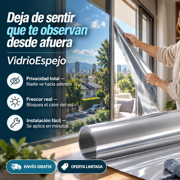 VidrioEspejo - Privacidad de Día, Frescor Real (60cm X 5Mt)