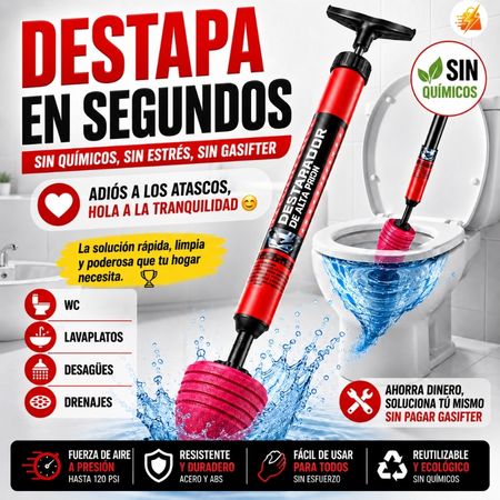Sopapo Destapador Inodoro a Presión