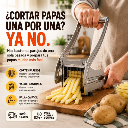 Cortador Papas Fritas De Acero Manual