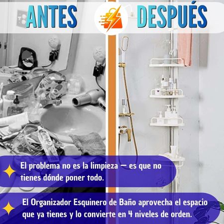 Esquinero Organizador Ducha - 4pisos