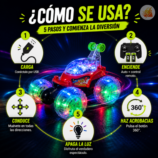 Auto Acrobático LED 360°- el regalo que todos van a querer