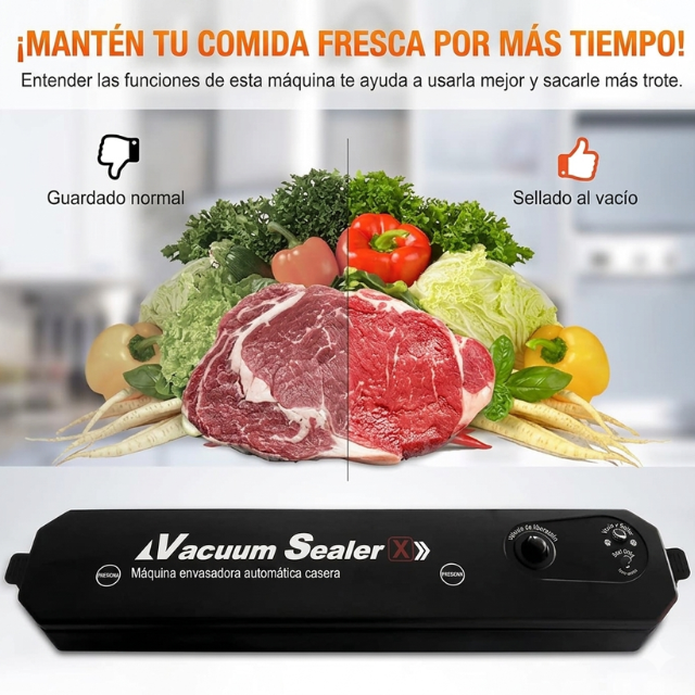 SelloMax: Selladora al Vacío Eléctrica (¡Incluye pack bolsas!)