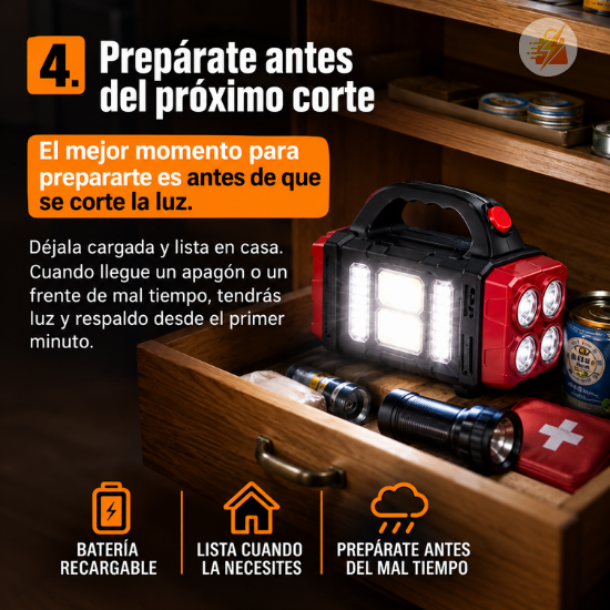 Linterna LED Carga Solar Portátil