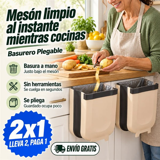 2x1 Basurero Plegable - Se cuelga, se usa y se guarda