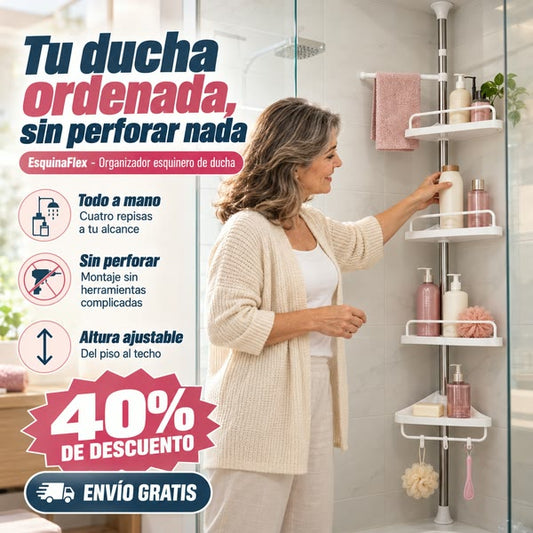 EsquinaFlex organizador esquinero de ducha, portada