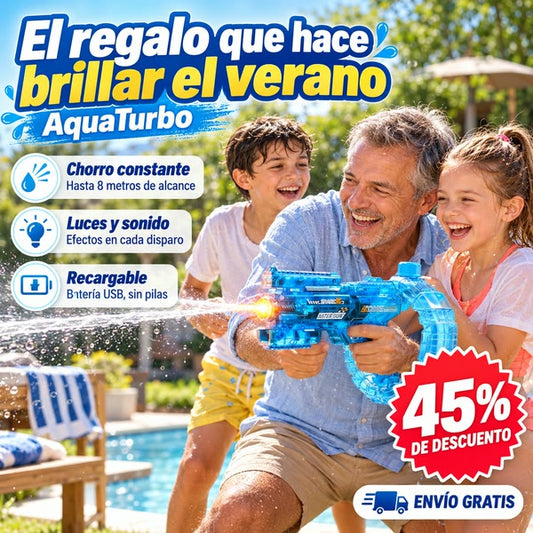 AquaTurbo: pistola de agua eléctrica con luces LED, el regalo del verano en familia