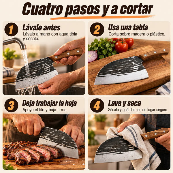 Cuchillo Japones - Corta carne y verdura sin esfuerzo