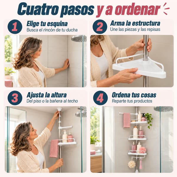 Cuatro pasos para instalar el organizador esquinero