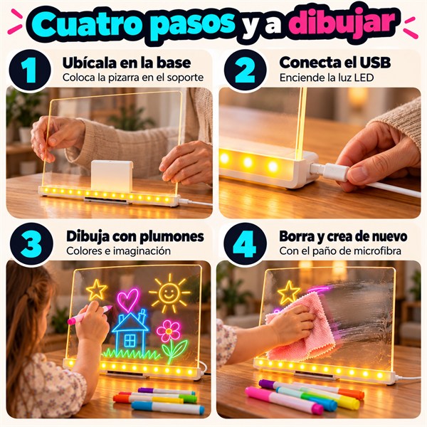 Pizarra Luz - Mensajes iluminados para tu casa