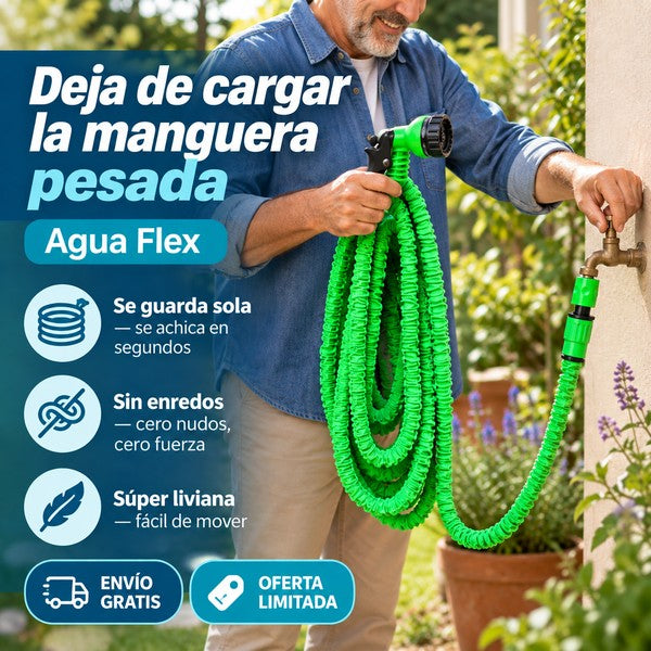 Agua Flex - Riego Práctico sin Peso ni Nudos (22.5 metros)