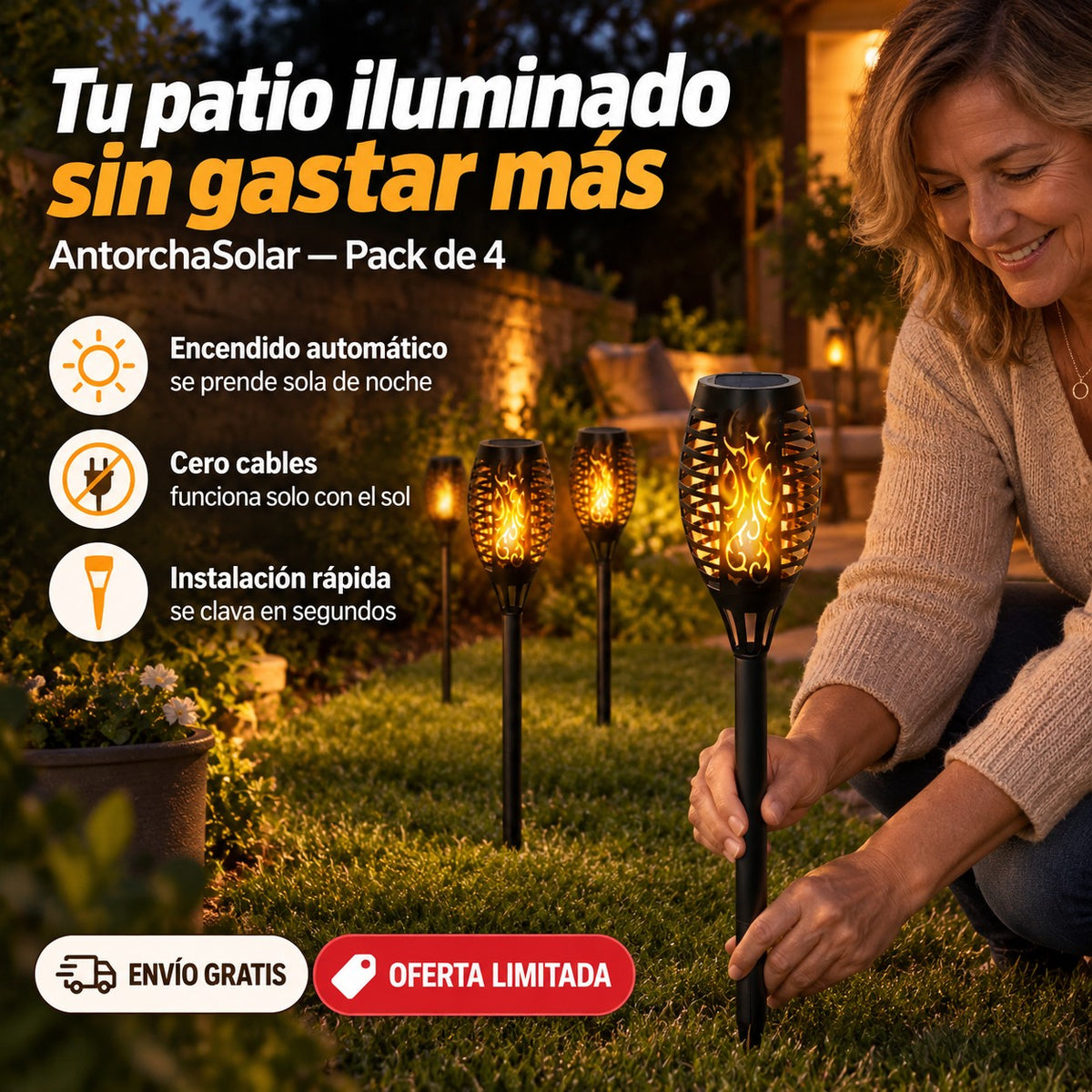 AntorchaSolar- Ilumina tu jardín sin gastar luz