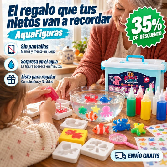 AquaFiguras: abuela y nieto crean figuras 3D con agua y geles de colores
