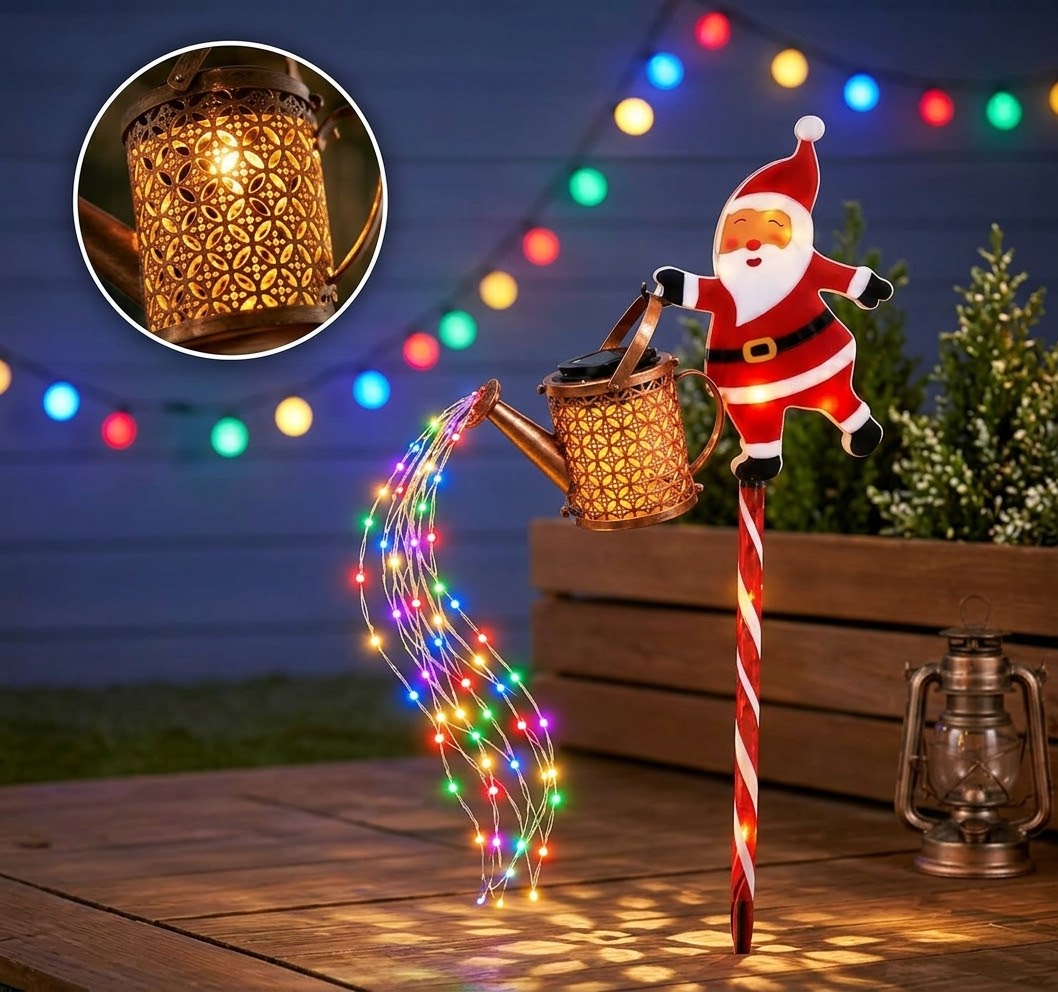 Santa Claus LED con regadera decorativa