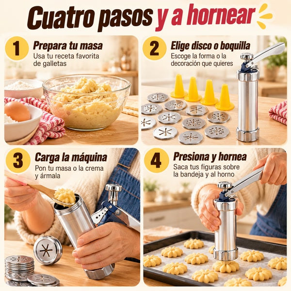 Cuatro pasos para usar la máquina para hacer galletas