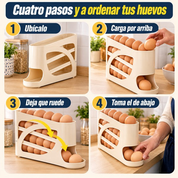 Cuatro pasos para usar la huevera rodante