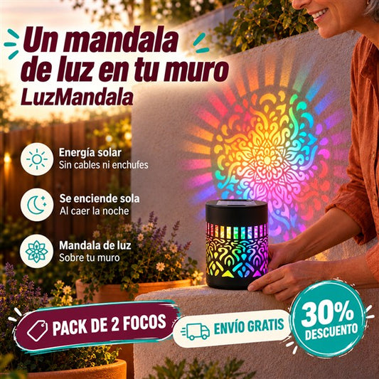 LuzMandala - foco solar que proyecta un mandala de luz en tu muro