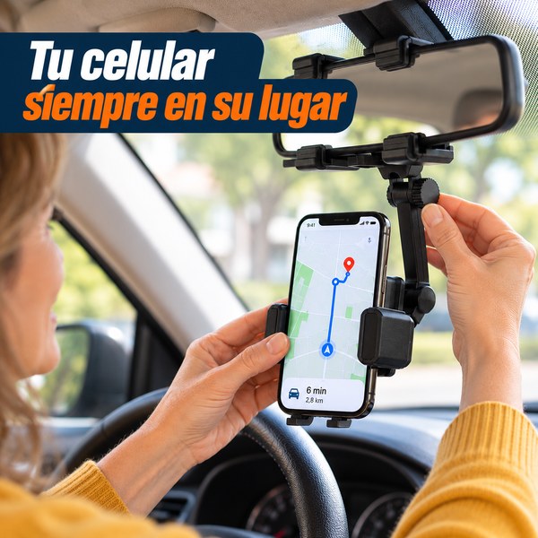 Soporte Celular Retrovisor - Tu celular firme donde lo necesitas