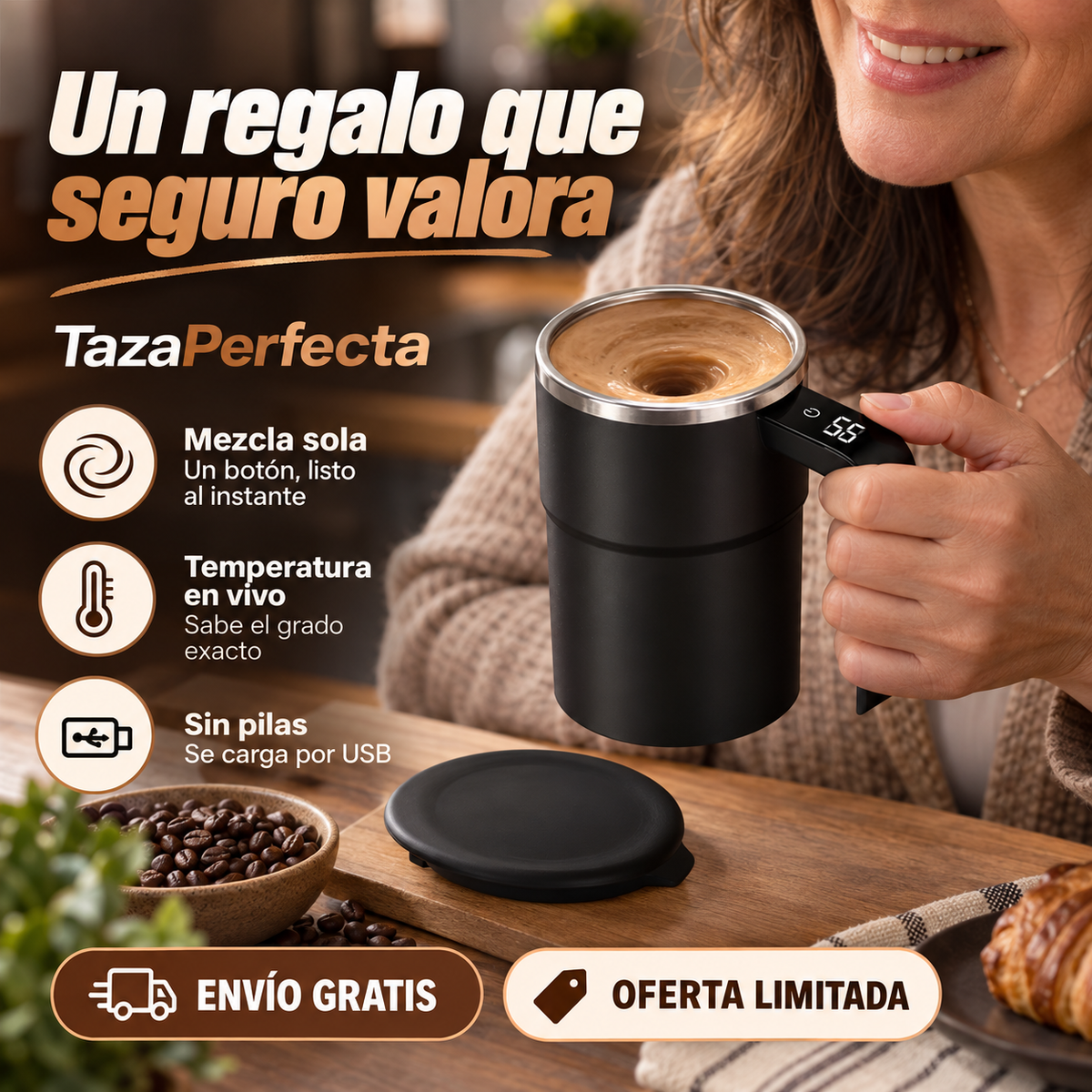 Taza Perfecta - Mezcla y temperatura en un clic